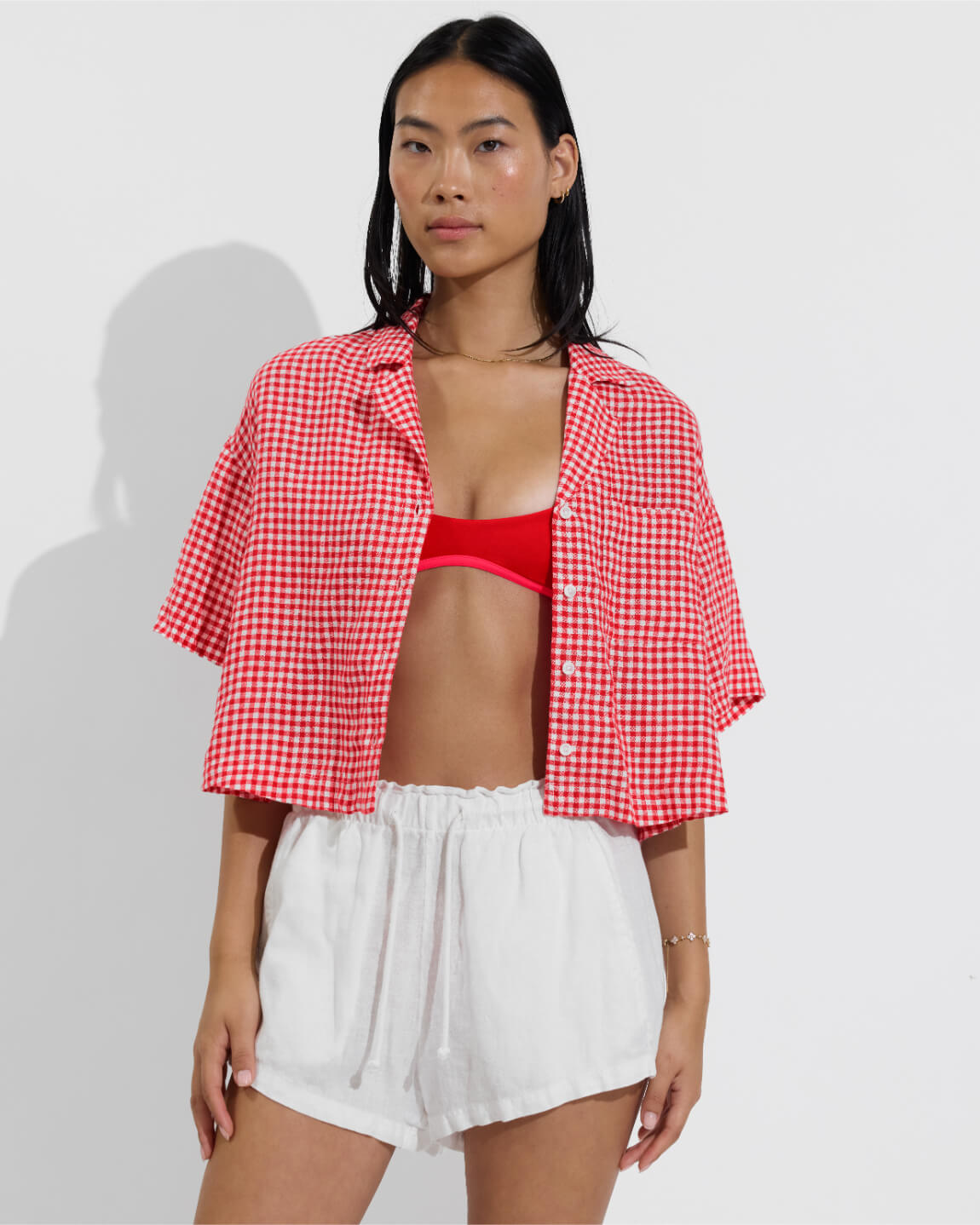 Leisure Shirt - Gingham: Sweet Chili Heat / Coconut
