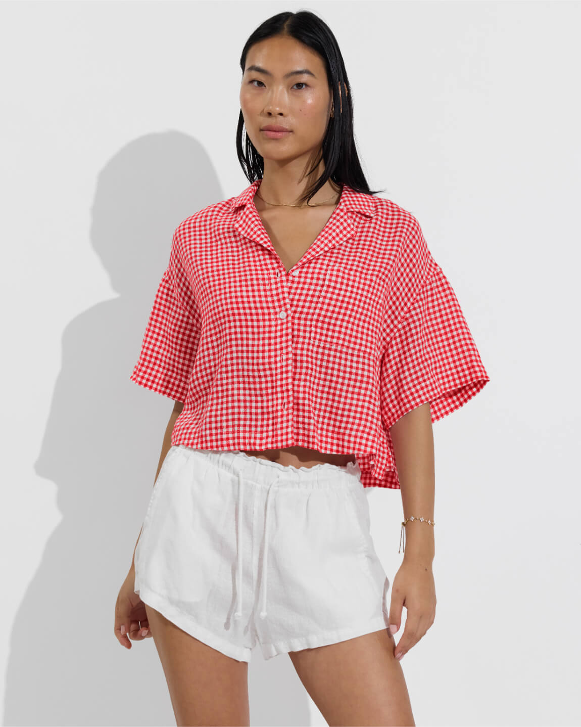 Leisure Shirt - Gingham: Sweet Chili Heat / Coconut