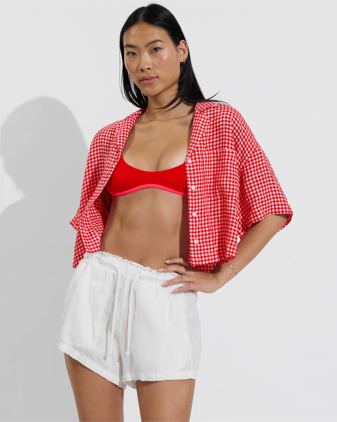 Leisure Shirt - Gingham: Sweet Chili Heat / Coconut