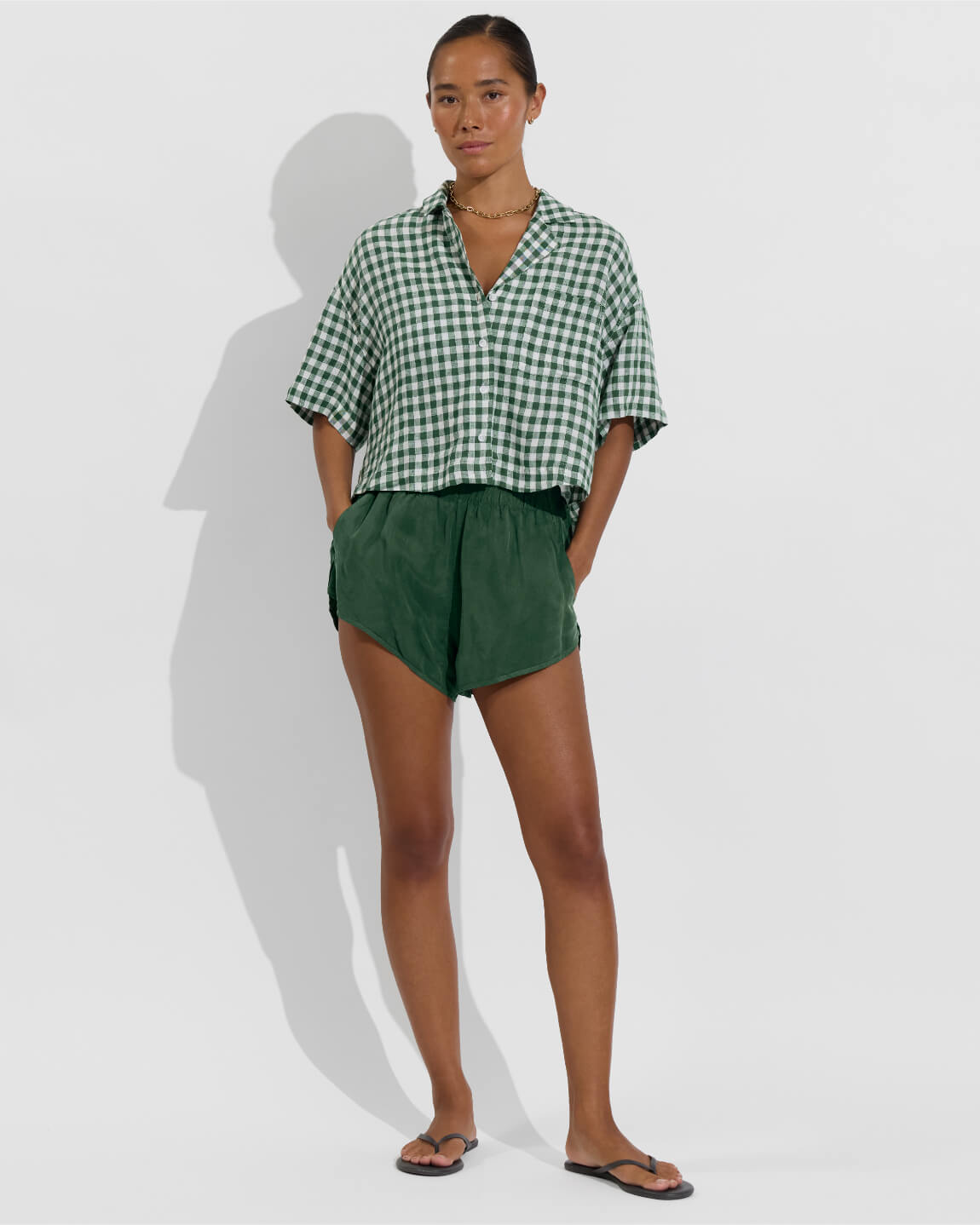 Leisure Shirt - Gingham: Tropics / Coconut