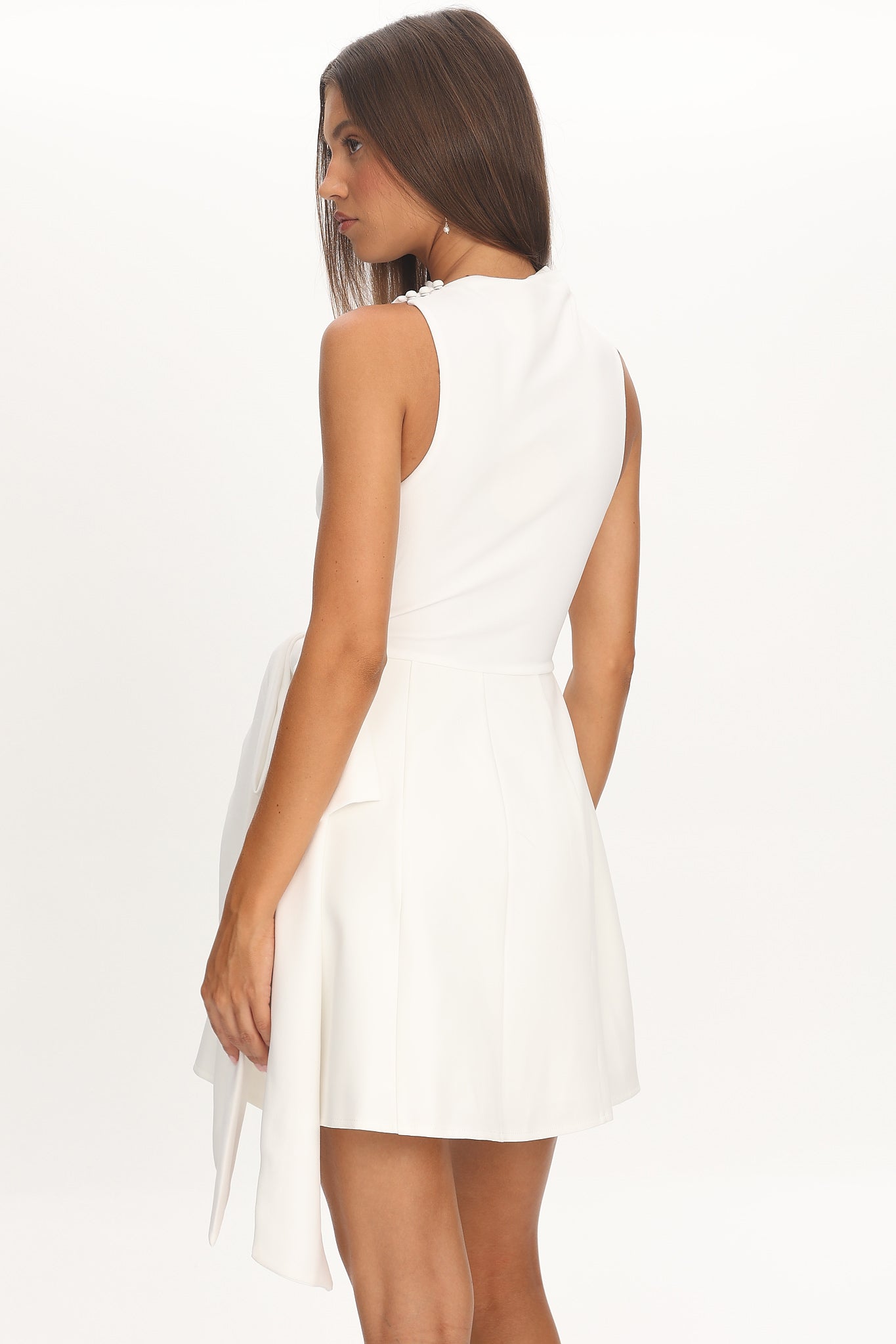 Breaker High Neck Mini Dress White White