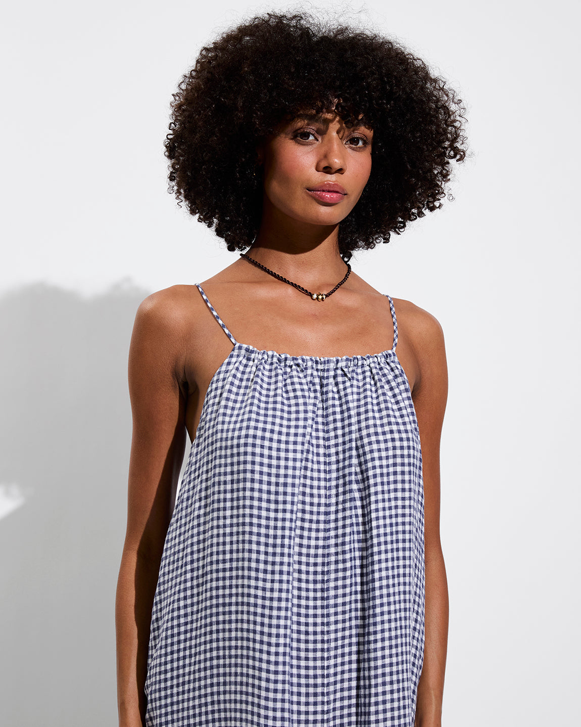 Leisure Maxi Dress - Gingham: Varsity / Coconut