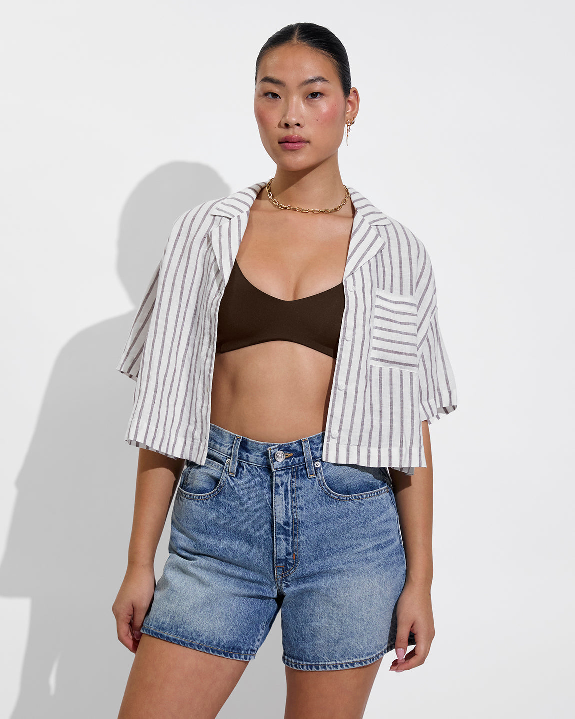 Leisure Shirt - Classic Stripe: Stormy / Coconut