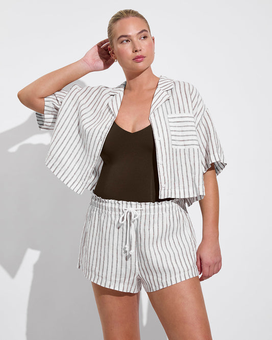 Leisure Shirt - Classic Stripe: Stormy / Coconut